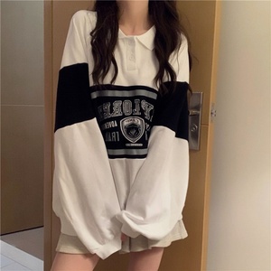 Sudaderas estampadas para mujer, holgadas, de manga larga, estilo Harajuku, ropa de calle elegante, estilo coreano preppy de otoño para estudiantes - Product Image 5