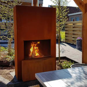 Cheminée et poêle d'intérieur autoportants en acier Corten pour brûlage de bois, et cheminées et poêles d'extérieur en acier Corten pour brûlage de bois - Product Image 6