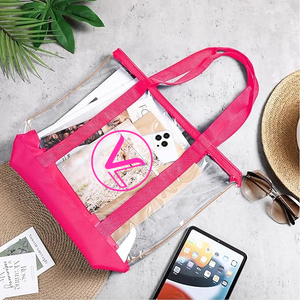 Sacs fourre-tout transparents personnalisés en gros, sacs à main en PVC, sacs fourre-tout imperméables réutilisables pour la plage, les voyages, la vente au détail, la promotion - Product Image 4