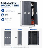 Casier en acier à 3 portes, casier de rangement en métal pour salle de sport, école, employés, avec ventilation, verrouillable, fabrication OEM
