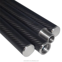 Koolstofvezel buis schroefconnector telescopische paal pijp watergevoede paal vierkante buis 3k twill matte koolstofvezel paal RC drone schacht