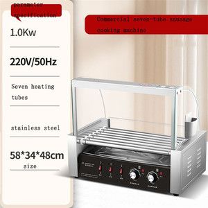 Stainless Steel Electric Sausage Roller Grill Commercial Hot Dog Roller Machine With Upper Warming Shelf For Food Truck - Product Image 4