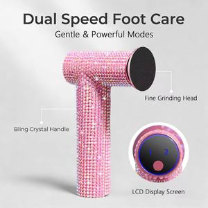 Ponceuse électrique de luxe pour callosités avec strass, 10500 tr/min, puissante 60W, machine de pédicure avec écran LCD, ponceuse à pieds diamantée pour salon - Product Image 4