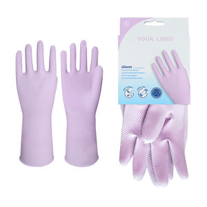 Los proveedores de fábrica flocado mejorado limpieza de las tareas domésticas guantes lavado de platos protección de la cocina guantes de mano para la jardinería - Product Image 1