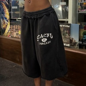 Pantalones Cortos de Chándal para Hombre, Estampados Personalizados, de Fabricante, con Efecto Desgastado, Teñidos, Lavados, con Efecto Descolorido por el Sol, Holgados, Estilo Vintage, hasta la Rodilla - Product Image 2