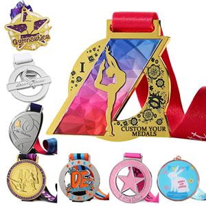 Médaille de Danse Personnalisée en Gros avec Logo, Médaille Sportive en Métal pour Course, Gymnastique, Patinage, Médaille Scintillante, Médaille d'Or - Product Image 1