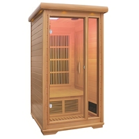 Sauna Portátil de Infrarrojos para 1 Persona, Fabricada en Madera de Cedro Canadiense, con Bañera de Madera, para Uso en Interiores o Exteriores