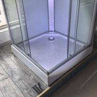 Cabines de douche modulaires préfabriquées de luxe portables pour hôtel, en verre de 8 mm, petites unités de salle de bain préfabriquées