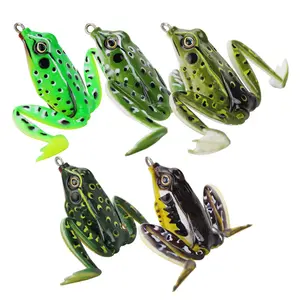 12g 5cm Soft Silicone rubber Topwater Fresh Water Frog Double Hooks Soft Fishing Bait Lures