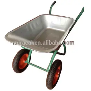 Wb6430 good price high quality for sale twin two wheel wheelbarrow metal chrome plated mrc