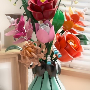Juego de Bloques de Construcción de Cerámica con Diseño de Lenguaje de Flores para Niños de 5 a 7 Años, Material Ecológico, 50 Piezas, Decoración de Escritorio, Juguete de Regalo - Product Image 4