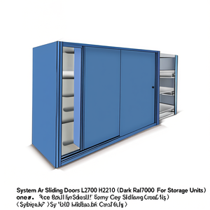 Système de portes coulissantes Fami System Ar L2700 H2210 gris foncé RAL7000 pour unités de rangement - Product Image 3