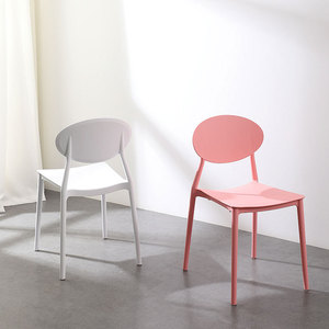 Modern Plastic Chair With <b>Backrest</b> Adult Dining Chair Study Chair Minimalist Design - Product Image 3
