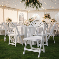 Chaise pliante en résine plastique blanche style Wimbledon avec dossier rembourré pour événements, mariages, hôtels – Design moderne, facile à transporter