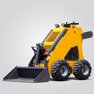 Chargeuse compacte sur pneus jaune à moteur essence, équipement de construction compact, composant moteur 4x4 - Product Image 1