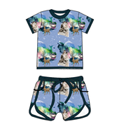 Ensemble de vêtements pour enfants en bambou, haut à manches courtes confortable et respirant, ensemble de pyjama en bambou pour bébé, 2 pièces
