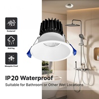 Spot encastré LED dimmable pour plafond, lampe de plafond en aluminium, lumière LED COB 12W 220-240V pour maison, bureau, magasin, hôtel, travaux d'ingénierie