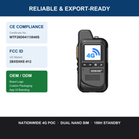 Radio PoC 4G LTE KENEARD KE-666, portée longue distance 5000 km, talkie-walkie double SIM, 3000 mAh, 150 h en veille, Type-C, pour la logistique et la sécurité