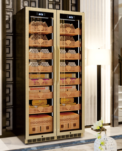 760L de gran capacidad de doble <span class=keywords><strong>puerta</strong></span> 5600 Almacenamiento de cigarros gabinete de humidor de cigarros Interior de madera de <span class=keywords><strong>cedro</strong></span> para tienda de cigarros y Club - Product Image 2