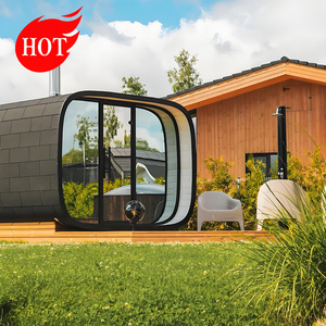 Sauna infrarouge extérieur GRAND LUXE |   Cabane moderne en bois massif et verre |   Système de chauffage électrique 6-15 kW - Product Image 2