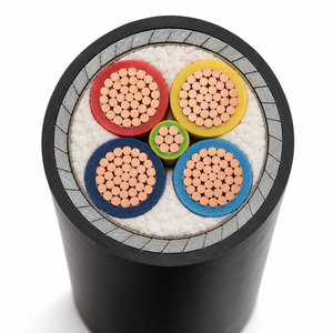 Câble d'alimentation isolé XLPE YJV YJV22 à âme en cuivre 0,6/1 kV 4x50mm²+1x25mm² 4x70mm²+1x35mm² <span class=keywords><strong>Norme</strong></span> IEC 60502 - Product Image 1