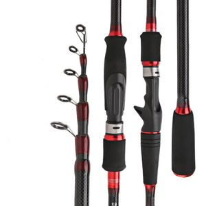 Bolsa de tela EVA de fibra de carbono telescópica negra para agua salada, caña de pescar de fundición de acción media para pesca de fondo para especies de lubina - Product Image 2