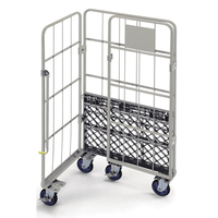 Chariot de rangement pliable en acier au carbone Midwell, capacité de charge de 350 kg, chariot à roulettes avec roues