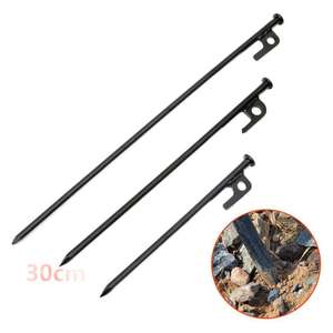 Piquets de tente en acier de 30 cm, épaissis, pour le camping en plein air, la tente en bâche et l'utilisation sur la plage - Product Image 1