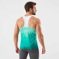 Canotta da Corsa Senza Maniche con Stampa Logo Personalizzata e Colore Sfumato, Abbigliamento Sportivo Premium per Maratona e Palestra, Servizio OEM, Design Personalizzato
