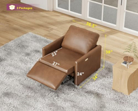 Großhandel Brauner Elektrischer Relaxsessel Einzelner Elektrischer Liegestuhl mit USB-Ladeanschluss Leder-Relaxsessel für Wohnzimmer