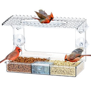 Jaula para pájaros para mascotas transfronteriza, comedero para pájaros montado en ventana para exteriores, transparente con ventosas fuertes, casa para pájaros de plástico sin perforación - Product Image 4