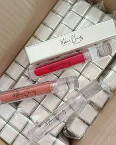 Applicateur bling de beauté <span class=keywords><strong>rare</strong></span> pas cher clair végétalien 8ml baguettes de brillant à lèvres brosse à lèvres jetable tubes d'affaires colorant ensemble unique - Product Image 5