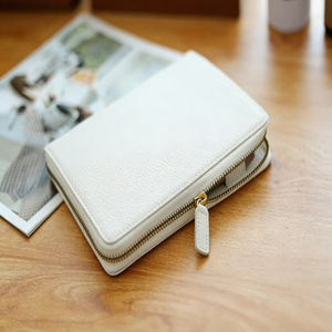 2026 Pebbled-Cream Zippered Leather Binder Budget <b>Planner</b> for Business Personal Use Great <b>Christmas</b> Birthday Gift - Product Image 5