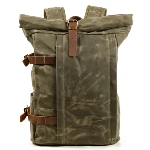 กระเป๋าเป้ผ้าใบแบบกันน้ำสำหรับเดินป่าท่องเที่ยว,ความจุขนาดใหญ่กลางแจ้ง
