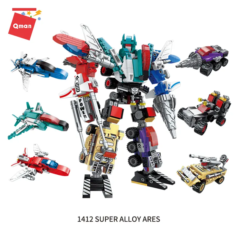 QMAN 1412 BLOCK Supper Alloy Ares bricks educational toy plastic building blocks constructions blocks transform robot toys kids