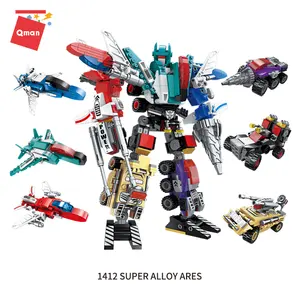 QMAN-bloques de construcción Super Alloy Ares para niños, juguete educativo de plástico, bloques de construcción, robot transformable, juguetes para niños, 1412
