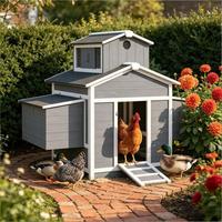 Poulailler Moderne en Bois de Pin Massif MQ – Écologique, Respirant et Stable pour Poulets Toutes Saisons – Entrepôt USA