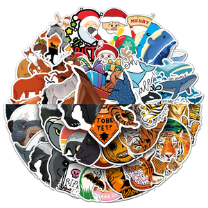 HOYO Lot de 500 autocollants, motifs Tigre, Halloween, Marmotte, Cheval, Père Noël, Baleine, Girafe, Crème glacée, Dessert, Vache - Product Image 1