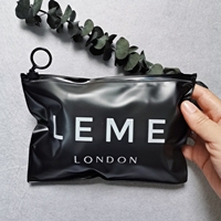 Sac à fermeture éclair en PVC noir écologique recyclable personnalisé de petite taille avec poignée pour l'emballage de cosmétiques et de bijoux, pochette à fermeture éclair