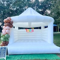 Châteaux gonflables commerciaux bon marché pour adultes, châteaux gonflables blancs pour mariage, châteaux gonflables avec toit rond pour événements et fêtes