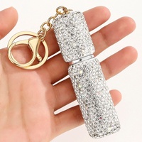 Atomiseur de parfum 5 ml en strass de cristal, porte-clés, flacon vaporisateur mini vide rechargeable, breloque de sac, portable pour voyage, cadeau bijou