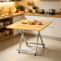Bureau d'ordinateur pliable convertible avec structure métallique et plateau en bois grainé