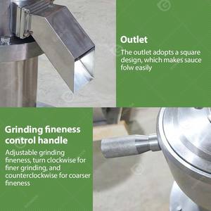 Salsa de pimienta 50 kg/H Molinillo de línea de maní Molino coloidal Emulsión Miller Máquina de mantequilla de nueces para nueces - Product Image 4