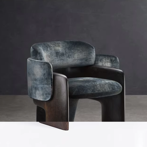 Sedia Moderna Semplice di Lusso in Legno Massello per <span class=keywords><strong>Soggiorno</strong></span>, Camera da Letto e Hotel, con Rivestimento in Flanella - Product Image 5