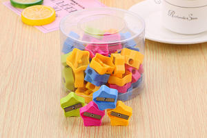 Pengasah Pensil Kartun Kelinci Berwarna untuk Anak-anak Sekolah Pengasah Pensil Plastik Tekstur Grosir - Product Image 4