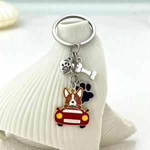 New Cartoon Puppy Metal Keychain Cute Pet Dog Pendant Creative <b>Bag</b> Decoration Pendant Corgi Metal Dog Keychain - Product Image 6