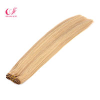Extensions de cheveux naturels brésiliens Remy vierges à clips, tissage naturel, double trame, 8-30 pouces, personnalisables