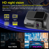 Caméra embarquée 4K WIFI GPS, caméra embarquée 4K+2K double objectif avant et arrière, double caméra HD vision nocturne 4k