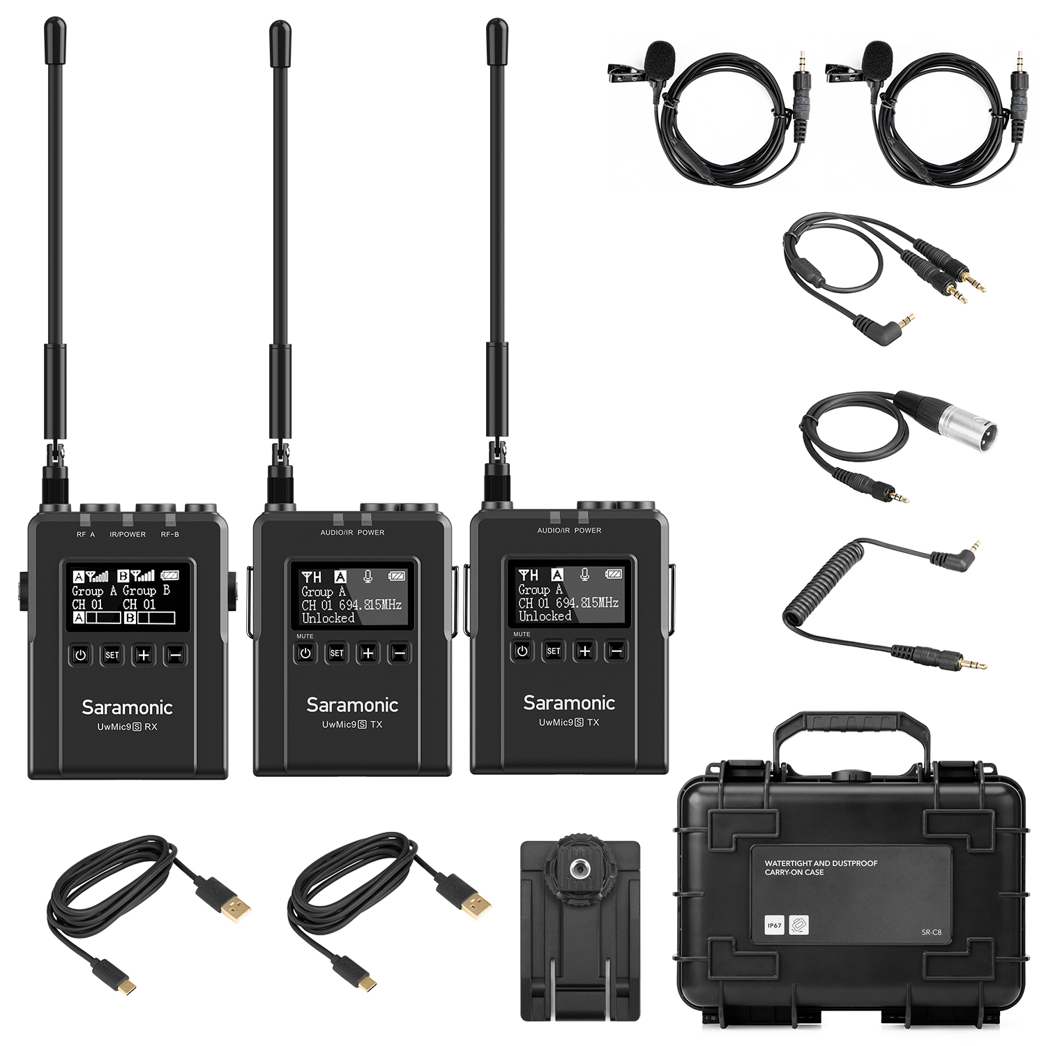 Saramonic Uwmic9s Kit2 Mini Wireless Mic System with OLED