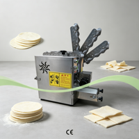 Usine de transformation de viande 	 Machine à étaler la pâte pour chapati, samosas, gyozas, wontons, rouleaux de printemps, et à presser les feuilles de pâte pour dumplings et le pain pita